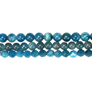 Hilos de Cuentas de Piedra de Apatito Azul Natural Redondas Sueltas para la Creación de Joyas DIY Pulseras Collares Piedras Minerales de Alta Calidad