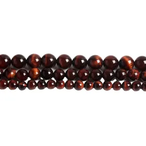 Natural red tiger eye round beads in three sizes for DIY jewelry making accessories