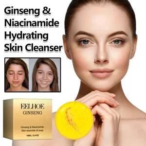 Savon visage hydratant au ginseng et niacinamide Eelhoe vue détaillée nettoyant.