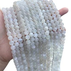 High quality grade A natural white moonstone round beads strands for DIY jewelry making