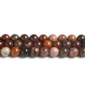 Natural petrified wood round beads for DIY bracelet crafting jewelry making