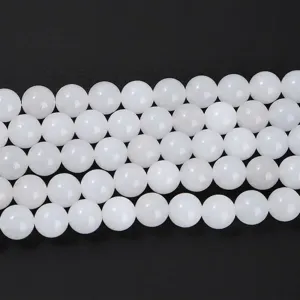 8mm υψηλής ποιότητας στρογγυλές χάντρες στυλ λευκού νεφρίτη για κοσμήματα