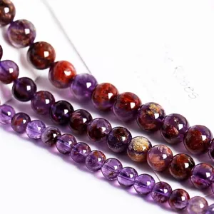 High-quality natural purple phantom quartz round beads for DIY jewelry making accessories