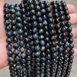 Hochwertige 8mm Tinte Blau Tigerauge Rundperlen für die DIY-Schmuckherstellung