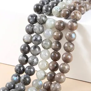 Natural Labradorite Flash Stone Round Beads Smooth Faceted Matte Loose Beads For DIY Bracelet Necklace Jewelry Making Accessories
