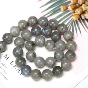 Natural Labradorite round loose beads for DIY jewelry making and craft projects