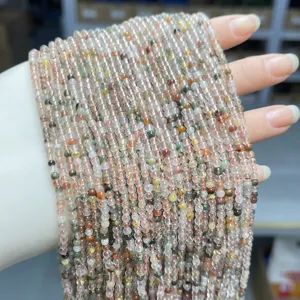 Natural Colorful Rutilated Quartz Round Loose Beads For DIY Jewelry Making Accessories Handmade Multi Color Crystal Stone