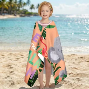 Mikrofaser-Strandtuch mit Flamingo- und Koala-Druck für Kinder am Strand
