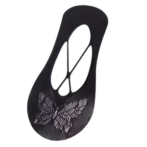 Damen Sommer Dünne Unsichtbare Füßlinge Baumwollmischung Antirutsch Träger Schmetterling Muster Flach Lässig Socken