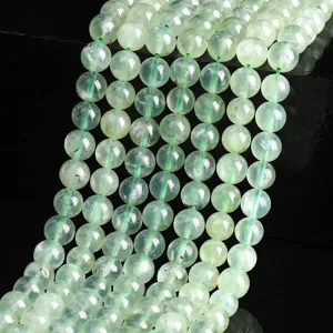 Natural Prehnite Round Beads Strand Grape Stone Gemstone Loose Beads For DIY Jewelry Making Bracelet Necklace Accessories
