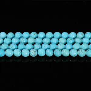 Perline Sciolte in Turchese e Magnesite Naturale Perline Distanziatrici Rotonde in Pietra Preziosa per Creazione Gioielli Fai da Te