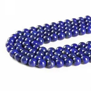 Runde lose Perlen aus natürlichem Lapislazuli für DIY Schmuck und Armbänder