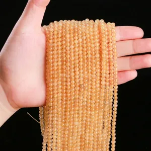 Premium natural golden rutilated quartz crystal loose beads for DIY jewelry making