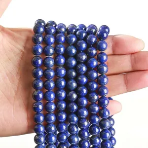 Blaue Lapislazuli-Rundperlen für DIY-Schmuckherstellung und Armbänder