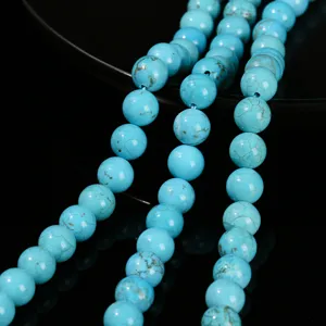 Perle rotonde turchesi da 4mm per la creazione di gioielli e bracciali fai-da-te