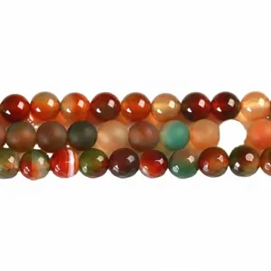 Cuentas sueltas redondas de ágata pavo real natural de 8mm en varios colores para joyas DIY