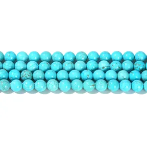 Fili di perline rotonde in turchese blu da 4 mm per la creazione di gioielli fai da te