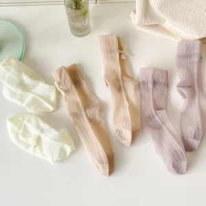 Mujer verano fino transparente Lolita JK calcetines lindo lazo transpirable imagen principal