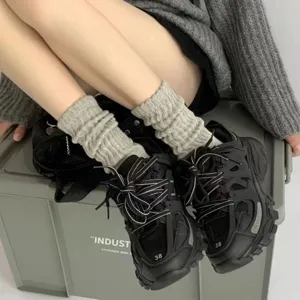Calze a Metà Polpaccio in Misto Cotone Casual da Donna Tinta Unita Costine Traspiranti Deodoranti Moda Quotidiana