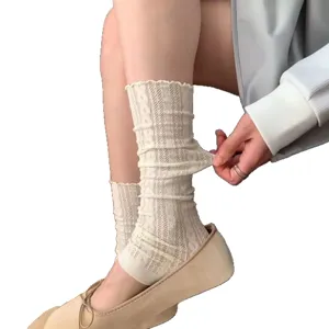 Ballet Stil Fruehling Sommer Spitzen Beinwaermersocken duenn Damen Lagen Look Stiefel