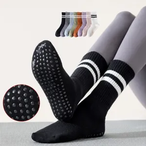 Women Anti Slip Yoga Socks Cotton Striped Athletic Pilates Socks Breathable Fitness Sports Socks For Workout
