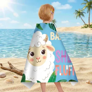 Schnelltrocknendes Mikrofaser-Strandtuch mit süßem Schaf-Design für Kinder am Strand