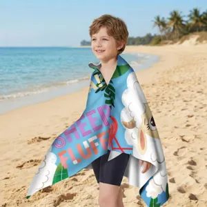 Saugfähiges, schnell trocknendes Mikrofaser-Strandtuch für Kinder mit Schaf-Motiv