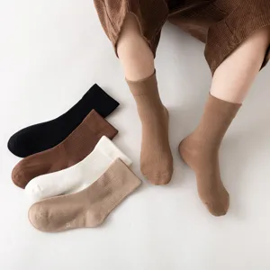 Kinder gekämmte Baumwolle Mittelsocken Set, bequeme Frühling Herbst Kinderstrümpfe.