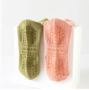 Women's non-slip yoga socks mid-tube cotton anti-skid fitness Pilates dance socks pair