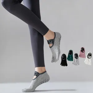 Chaussettes de yoga antidérapantes à cinq orteils pour femmes, pilates et danse.