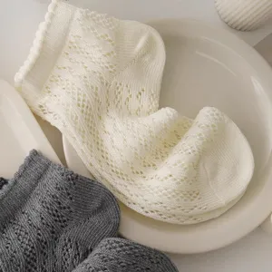 Women hollow out knit short socks cute summer thin breathable lace ruffled ankle socks