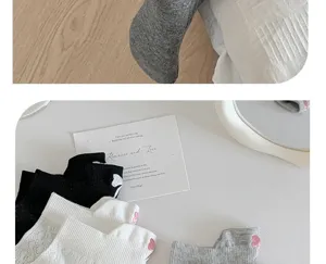 Women's short thin mesh socks, cute design with low cut ankles for spring and summer.
