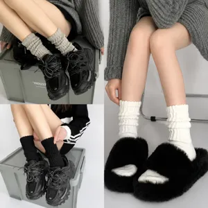 Women's trendy crew stack socks for spring and autumn, breathable and comfortable design.