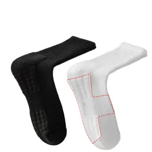 Calzini sportivi da uomo in cotone con fondo in spugna ammortizzato traspirante basket bianco nero