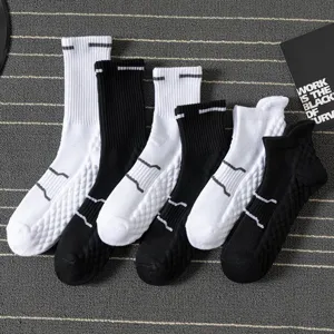 Men's Athletic Crew Socks Thickened Towel Bottom Cotton Breathable Sports Running Basketball Casual Socks Outdoor Fitness