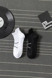 Breathable athletic ankle socks set for men and women, moisture wicking sports short socks.