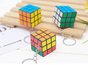 Mini 3x3 Rubik's Cube Keychain Puzzle Toy Portable Colorful Pendant for Keys and Bags
