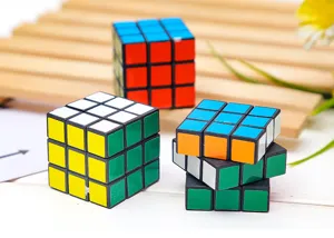 Mini black base 3x3 magic cube detail shot, educational toy and stress relief gift.