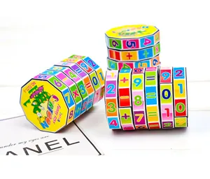 Juguete educativo de rompecabezas de cubo mágico de cilindro de matemáticas de plástico.