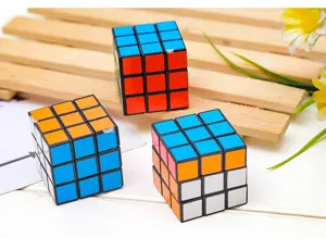 Mini 3x3 magic speed cube black base educational puzzle toy for kids and adults gift.