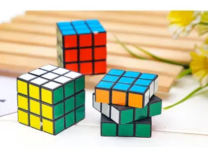 Mini 3x3 speed cube set, black base educational puzzle toy gift for kids and adults.