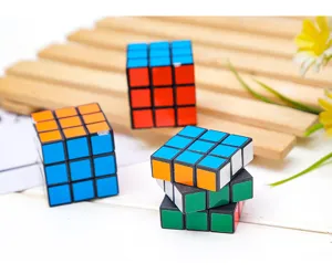Detailed view of mini 3cm 3x3 magic cube toys, colorful educational puzzle for decompression.