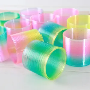 Conjunto de juguetes de primavera magicos de plastico de colores, arco iris brillante para ninos.