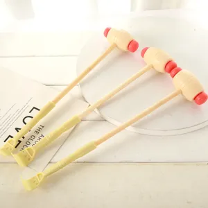 Manual Wooden Handle Plastic Massage Hammer Back Scratching Stick Body Relaxation Tool