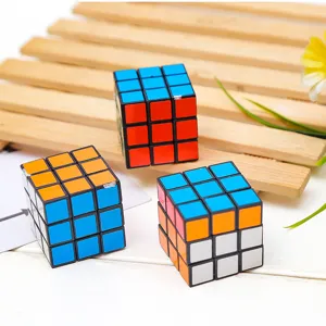 Mini 3x3x3 Rubik's cube set, 3cm black base magic cube puzzle toy, stress relief gift for kids.