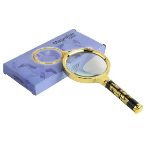 Handheld 70mm vergrootglas met klassiek drakenpatroon handvat voor gemakkelijk lezen.