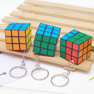 Mini 3x3 Rubik's Cube Keychain Educational Puzzle Toy Metal Ring Pendant Bag Charm Gift