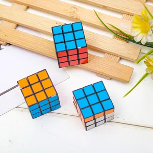 Mini 3x3 speed magic cube puzzle toy, compact plastic brain teaser toy for kids and adults.