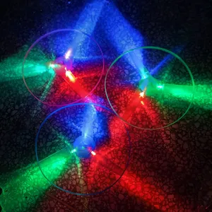 LED pulling flying saucer toy, flashing bamboo dragonfly helicopter for night market fun.