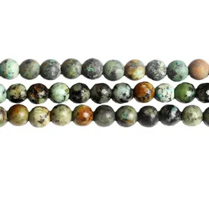 Natural African Turquoise stone round loose beads for DIY jewelry making accessories